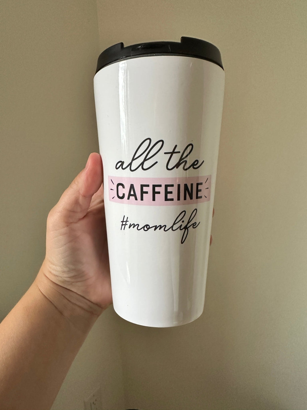 All the Caffeine Mom Life TRAVEL MUG - Pretty by Her- handmade locally in Cambridge, Ontario