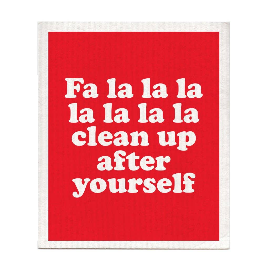 Clean Up After Yourself Holiday Dishcloth | Boldfaced Goods - Pretty by Her- handmade locally in Cambridge, Ontario