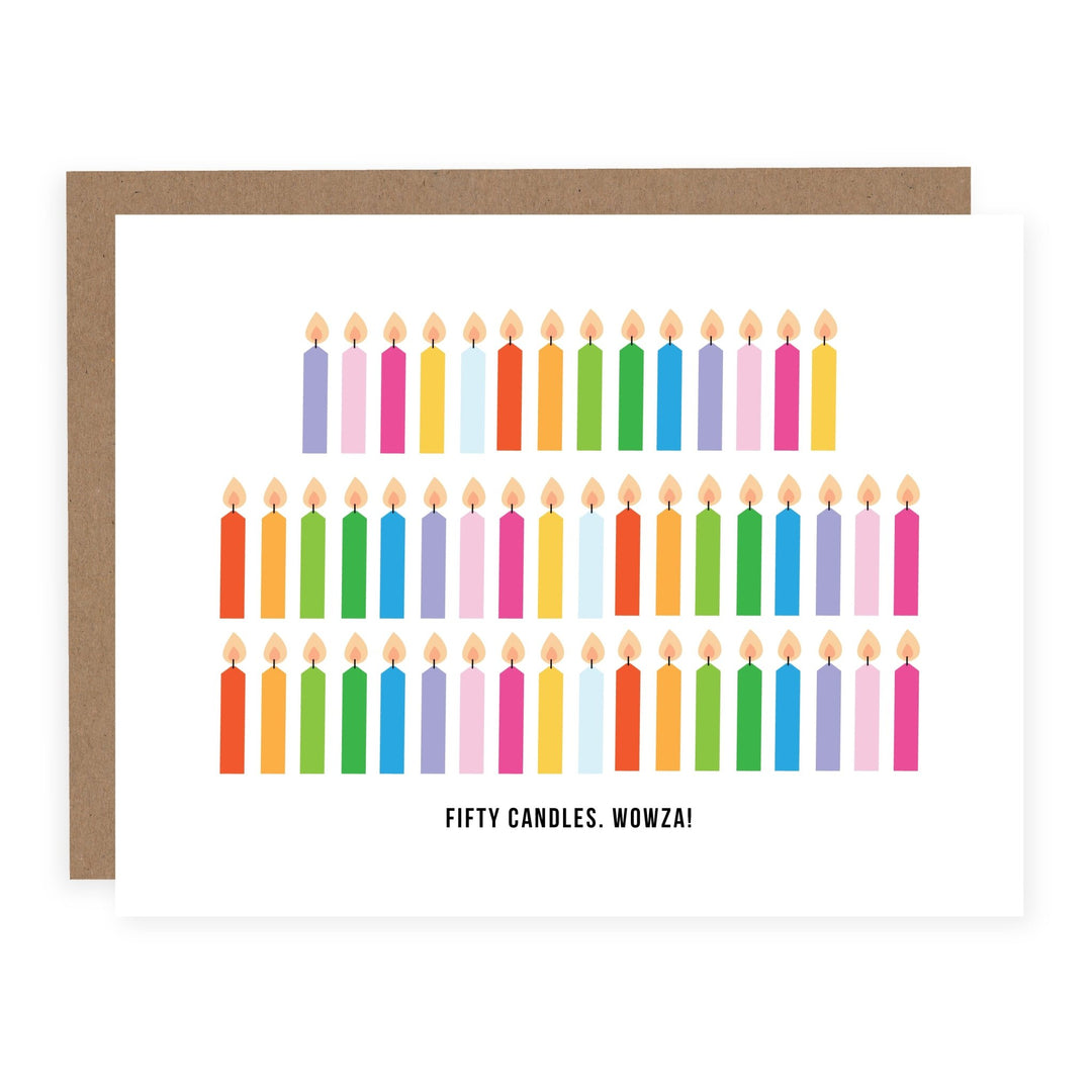 Fifty Candles Wowza | Card - Pretty by Her- handmade locally in Cambridge, Ontario