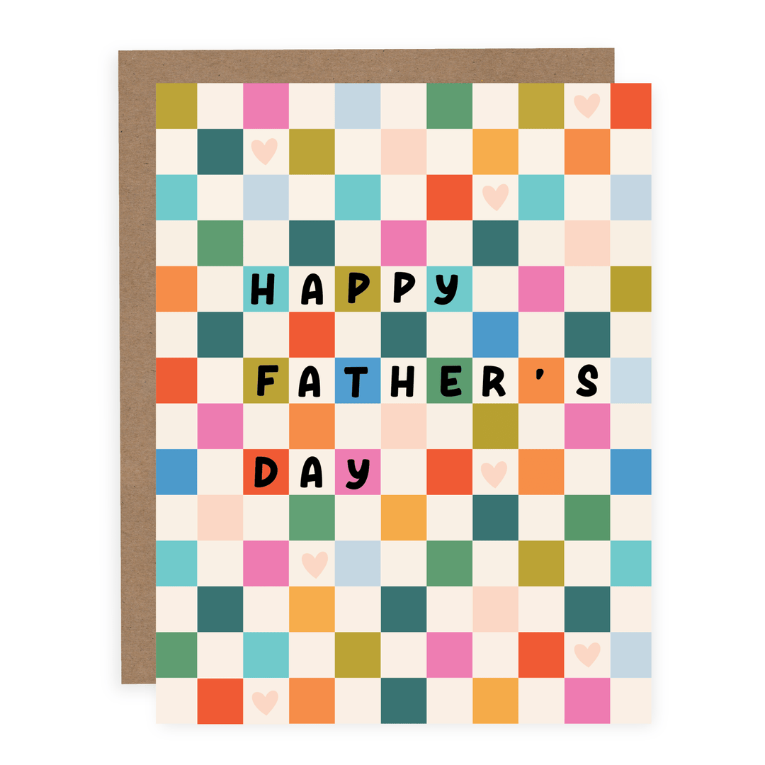Happy Father's Day Checkered | Card - Pretty by Her- handmade locally in Cambridge, Ontario