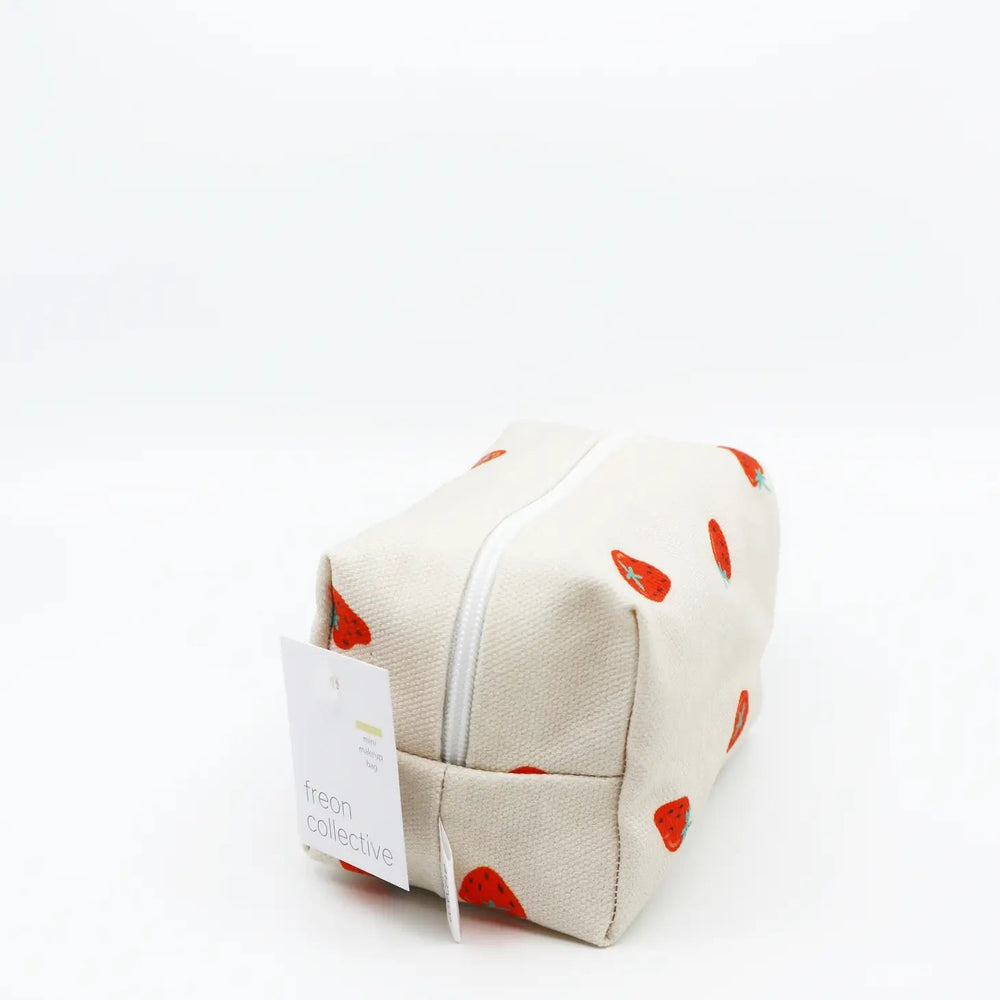 Mini Makeup Bag Strawberry | Freon Collective - Pretty by Her- handmade locally in Cambridge, Ontario