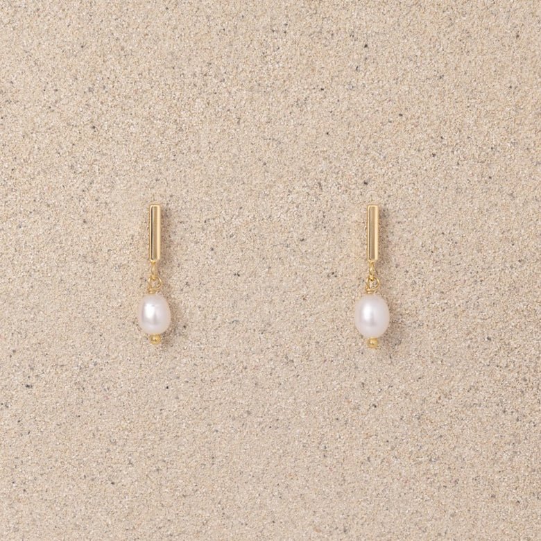 Pearle Bar Stud Earrings | TISH Jewelry - Pretty by Her- handmade locally in Cambridge, Ontario