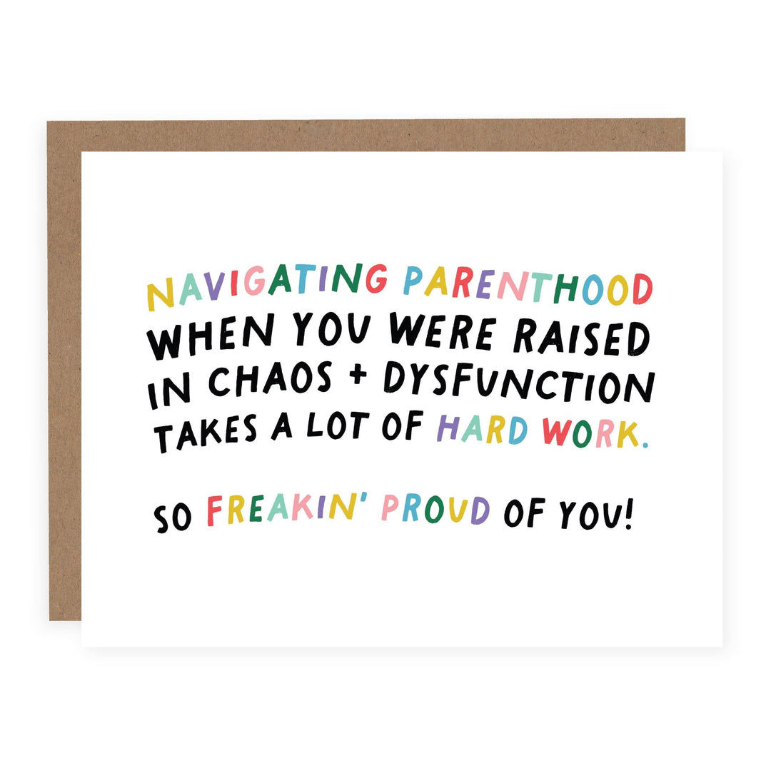 Raised In Chaos + Dysfunction | Card - Pretty by Her- handmade locally in Cambridge, Ontario