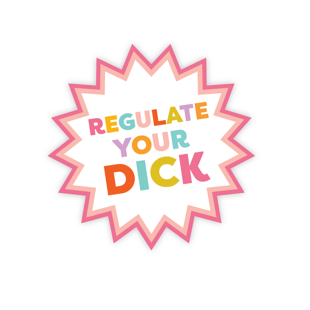 Regulate Your Dick | Sticker - Pretty by Her- handmade locally in Cambridge, Ontario