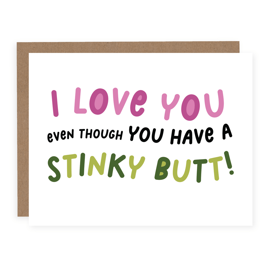 Stinky Butt | Card - Pretty by Her- handmade locally in Cambridge, Ontario