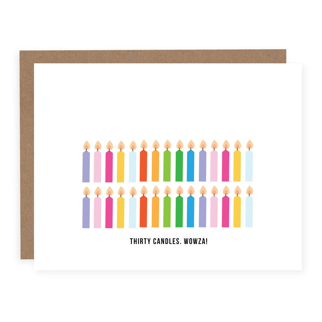 Thirty Candles Wowza | Card - Pretty by Her- handmade locally in Cambridge, Ontario