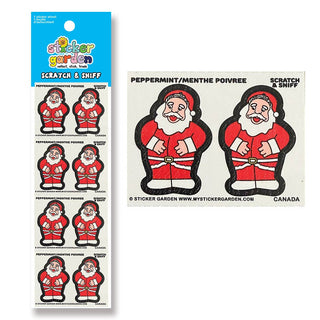 Scratch and Sniff Sticker Sheet Santa Peppermint Scent