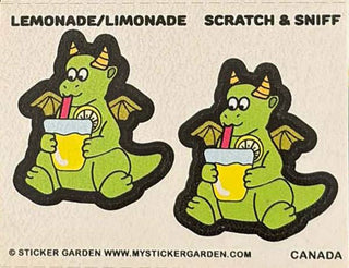 Scratch and Sniff Sticker Sheet Dragon Lemonade Scent