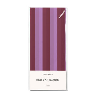 Eggplant and Lilac Stripes tissue paper: 5 Sheets