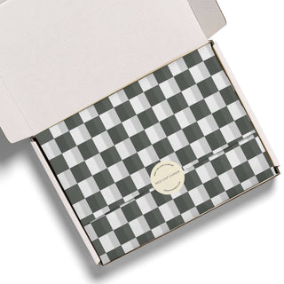 Black Checkers tissue paper: 5 Sheets