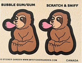Scratch and Sniff Sticker Sheet Sloth Bubblegum Scent