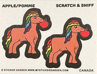 Scratch and Sniff Sticker Sheet Horse Apple Scent