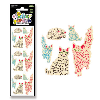 Glow in the Dark Fluffy Cat Sticker Sheets