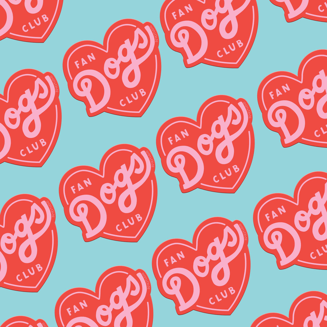 Dogs Fan Club Heart Vinyl Sticker