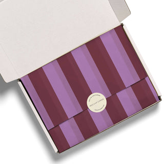 Eggplant and Lilac Stripes tissue paper: 5 Sheets
