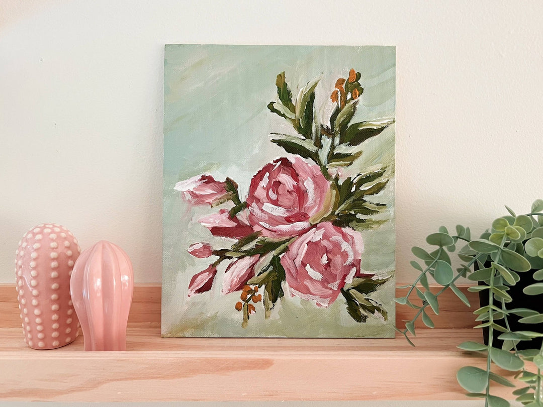 Abstract Roses painting kit, impressionist painting kit - Pretty by Her - handmade locally in Cambridge, Ontario