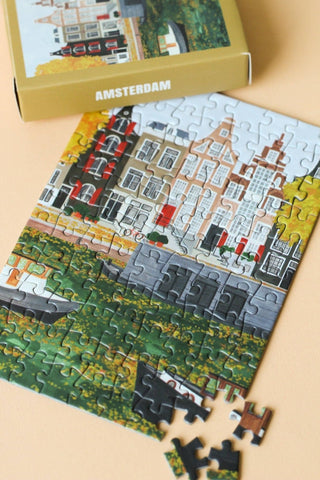 Amsterdam mini puzzle, 99 pieces - Pretty by Her - handmade locally in Cambridge, Ontario