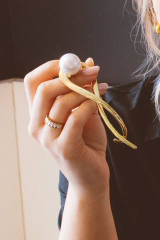 Antoinette Hair Pin: Gold - Pretty by Her- handmade locally in Cambridge, Ontario
