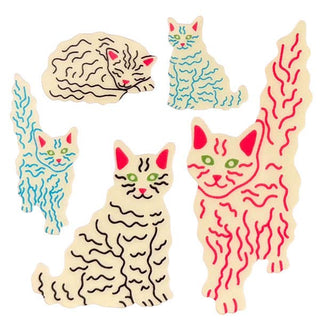 Glow in the Dark Fluffy Cat Sticker Sheets