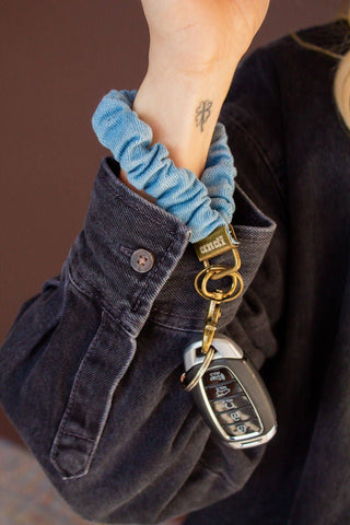 Baby Blue Jean Keychain - Pretty by Her- handmade locally in Cambridge, Ontario