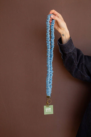 Baby Blue Jean Lanyard - Pretty by Her- handmade locally in Cambridge, Ontario