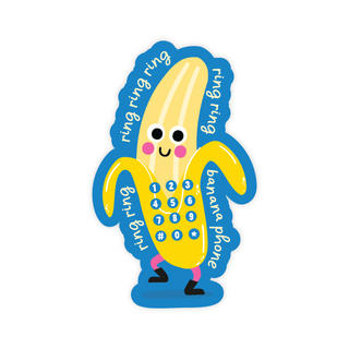Banana Phone Sticker - Pretty by Her - handmade locally in Cambridge, Ontario