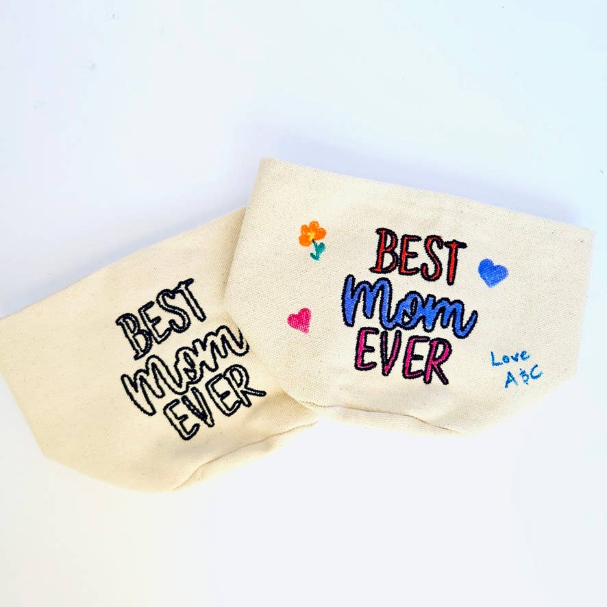 Best Mom Ever Colourable 4" Cotton Canvas Planter - Pretty by Her - handmade locally in Cambridge, Ontario