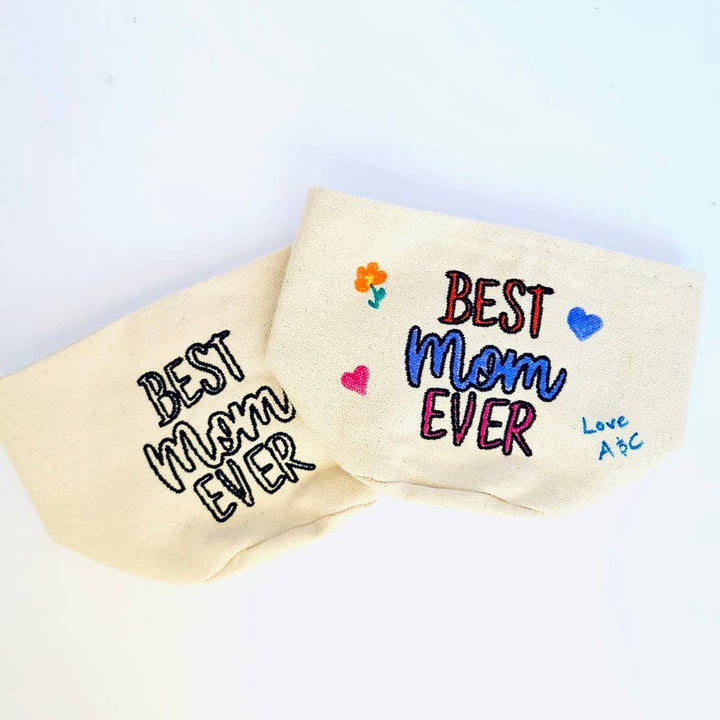 Best Mom Ever Colourable 4" Cotton Canvas Planter - Pretty by Her - handmade locally in Cambridge, Ontario