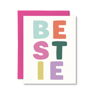BESTIE Card - Pretty by Her - handmade locally in Cambridge, Ontario