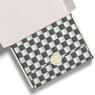 Black Checkers tissue paper: 5 Sheets - Pretty by Her- handmade locally in Cambridge, Ontario