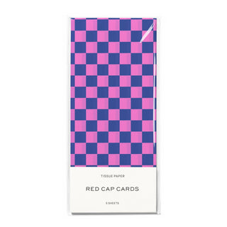 Blue and Pink Checkers tissue paper: 5 Sheets - Pretty by Her- handmade locally in Cambridge, Ontario