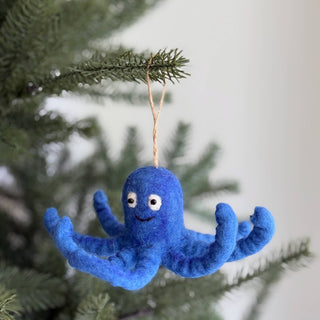 Blue Octopus Ornament - Pretty by Her - handmade locally in Cambridge, Ontario