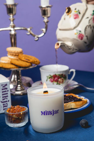 Blueberry Tea - Blueberry, Amber, Vanilla Coconut Soy Candle - Pretty by Her- handmade locally in Cambridge, Ontario