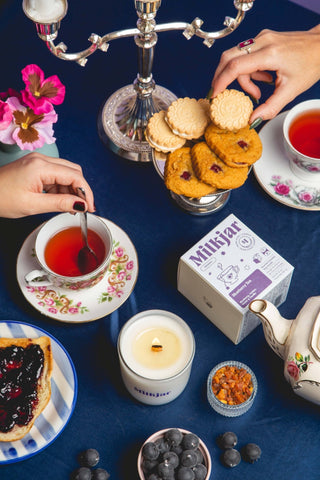 Blueberry Tea - Blueberry, Amber, Vanilla Coconut Soy Candle - Pretty by Her- handmade locally in Cambridge, Ontario