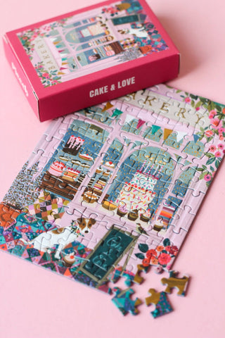 Cake & Love mini puzzle, 99 pieces - Pretty by Her - handmade locally in Cambridge, Ontario