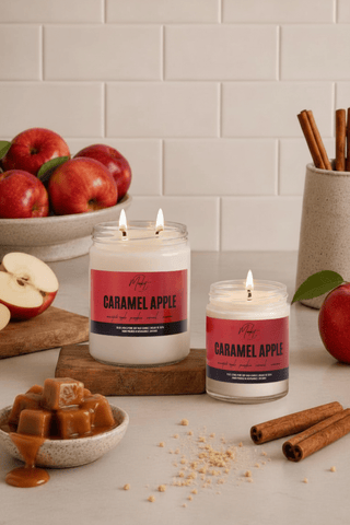 CARAMEL APPLE SOY CANDLE: 8 oz Single Wick - Pretty by Her- handmade locally in Cambridge, Ontario