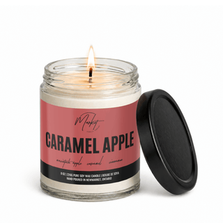 CARAMEL APPLE SOY CANDLE: 8 oz Single Wick - Pretty by Her- handmade locally in Cambridge, Ontario