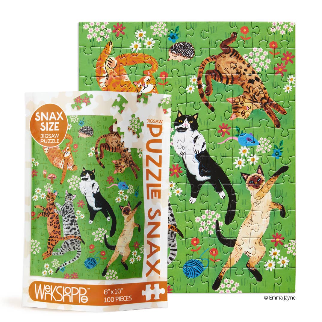 Cat Nap 100 Piece Puzzle Snax - Pretty by Her - handmade locally in Cambridge, Ontario