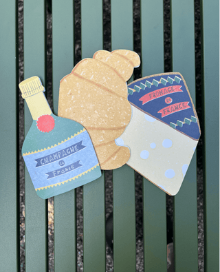 Champagne Card - French Collection Die Cut - Pretty by Her- handmade locally in Cambridge, Ontario