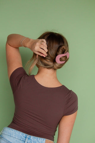 Circle Cutout Flat Claw Clip: Black - Pretty by Her- handmade locally in Cambridge, Ontario