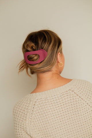 Circle Cutout Flat Claw Clip: Black - Pretty by Her- handmade locally in Cambridge, Ontario