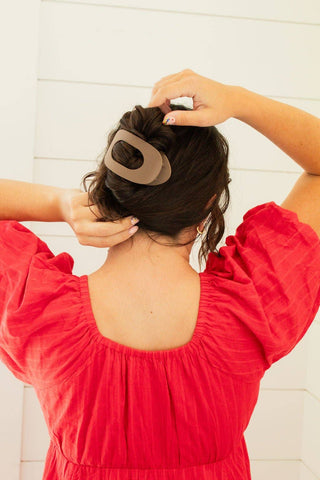 Circle Cutout Flat Claw Clip: Black - Pretty by Her- handmade locally in Cambridge, Ontario