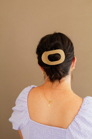 Circle Cutout Flat Claw Clip: Black - Pretty by Her- handmade locally in Cambridge, Ontario
