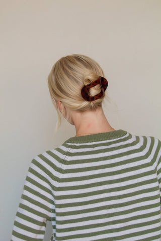 Circle Cutout Flat Claw Clip: SAGE - Pretty by Her- handmade locally in Cambridge, Ontario