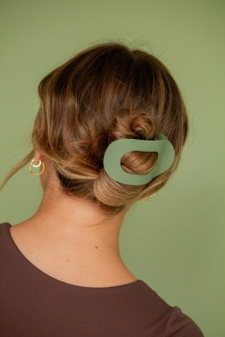 Circle Cutout Flat Claw Clip: SAGE - Pretty by Her- handmade locally in Cambridge, Ontario