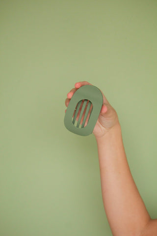 Circle Cutout Flat Claw Clip: SAGE - Pretty by Her- handmade locally in Cambridge, Ontario