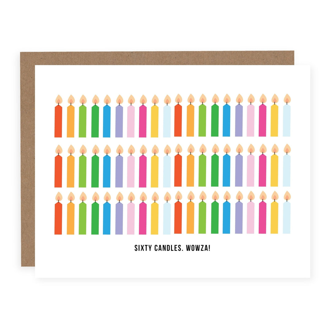 CLEARANCE Sixty Candles Wowza Card - Pretty by Her - handmade locally in Cambridge, Ontario