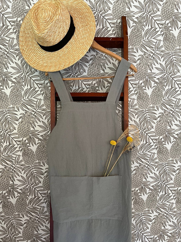 Cross Back Apron: Peacock Blue - Pretty by Her - handmade locally in Cambridge, Ontario
