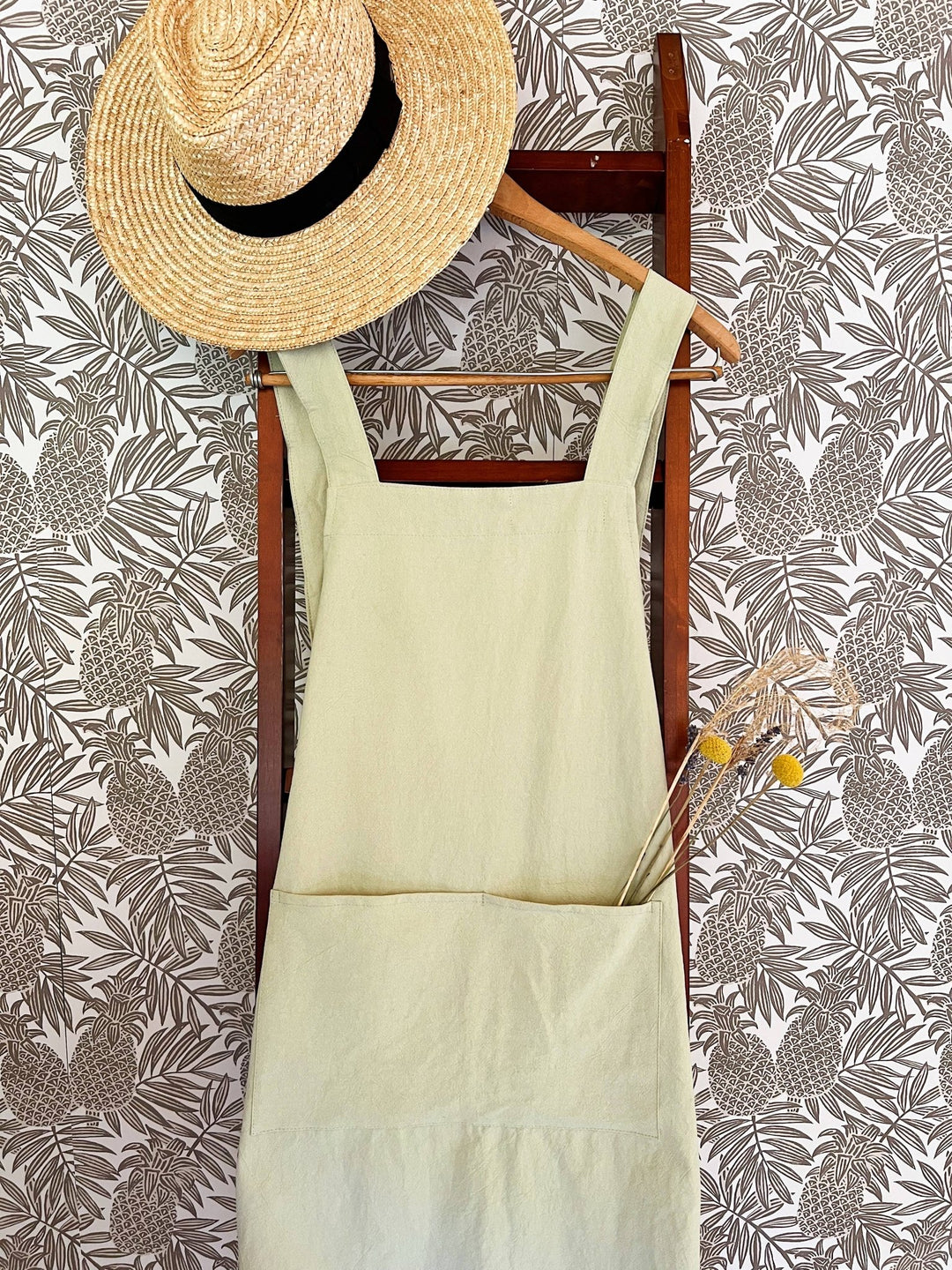 Cross Back Apron: Peacock Blue - Pretty by Her - handmade locally in Cambridge, Ontario