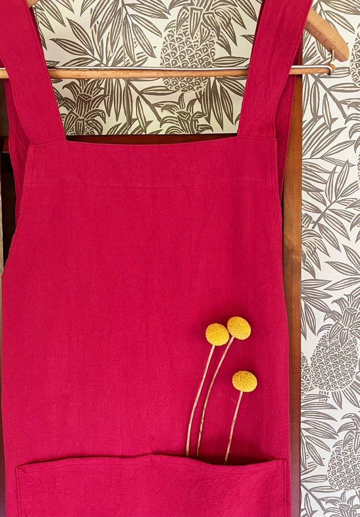 Cross Back Apron: Peacock Blue - Pretty by Her - handmade locally in Cambridge, Ontario